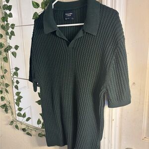 Men's Green Textured Shirt